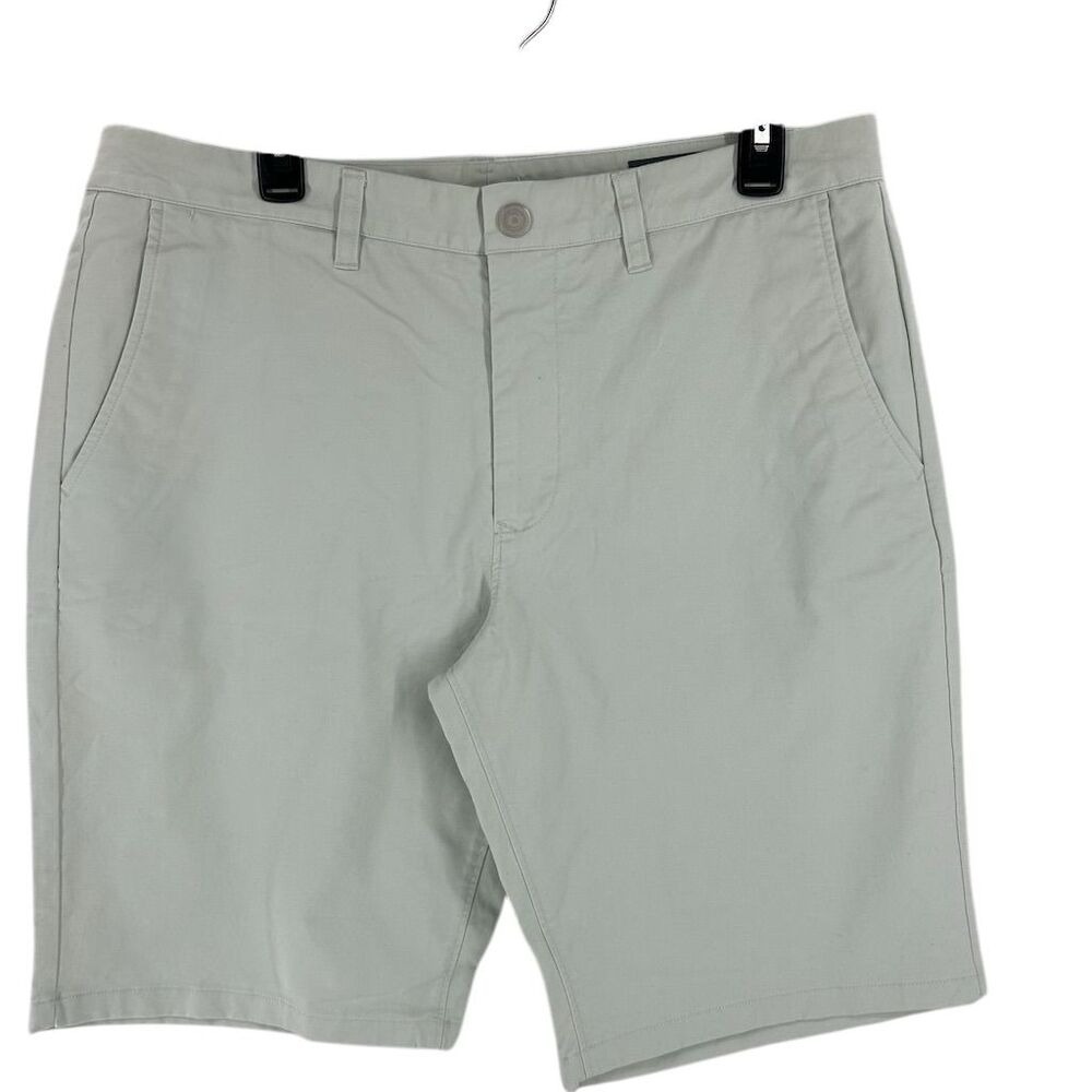 Bonobos Chino Shorts Mens 35 Sage Green 9 Inch Inseam Cotton Twill Flat Front